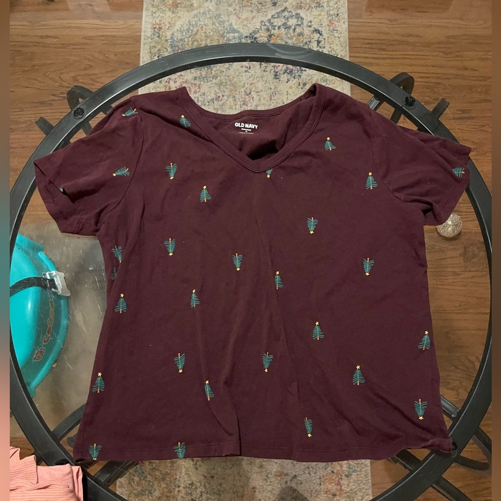 Women’s Petite winter t shirt with trees